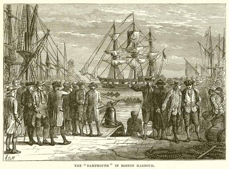 Le Dartmouth dans le port de Boston - English School
