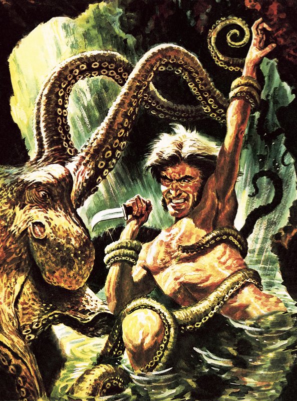 Le Combat avec le poisson diable - English School