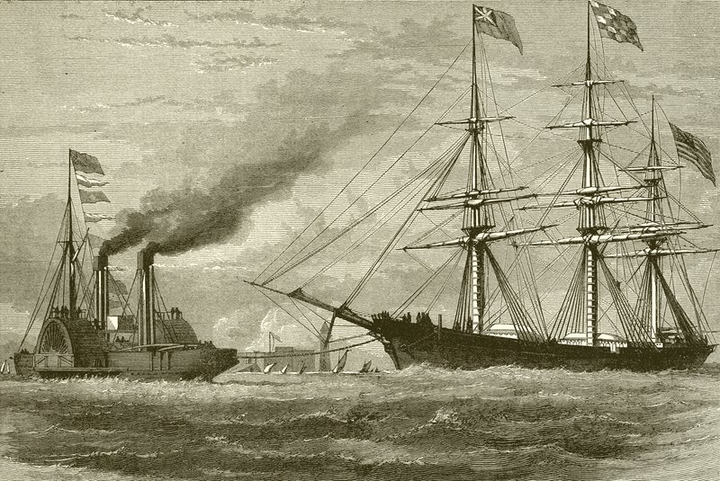 Le George Griswold entrant dans la Mersey - English School