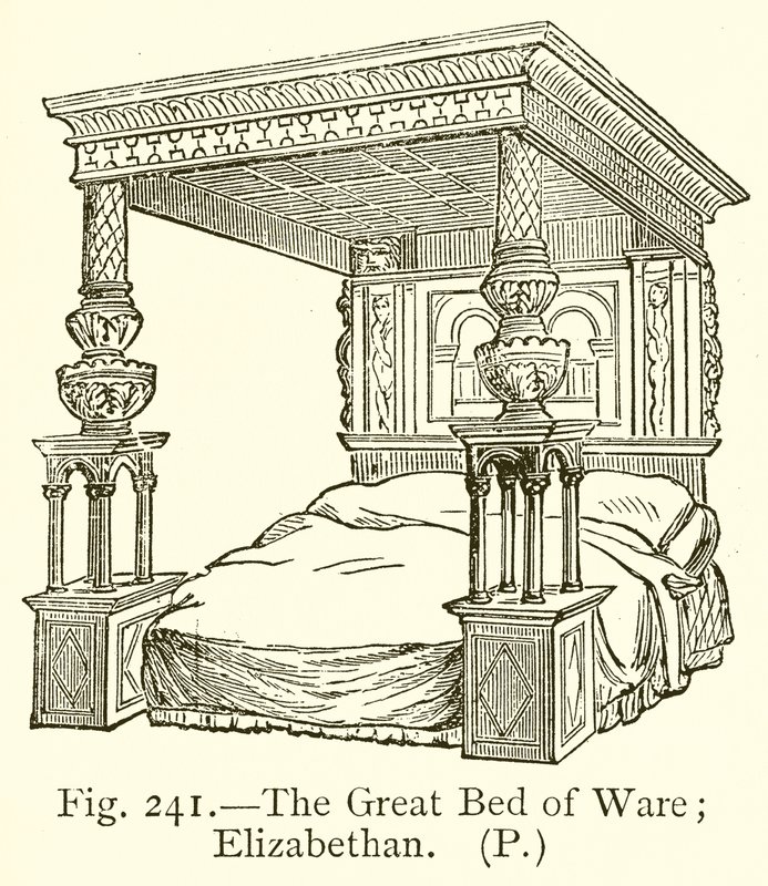 Le grand lit de Ware; Élisabéthain - English School