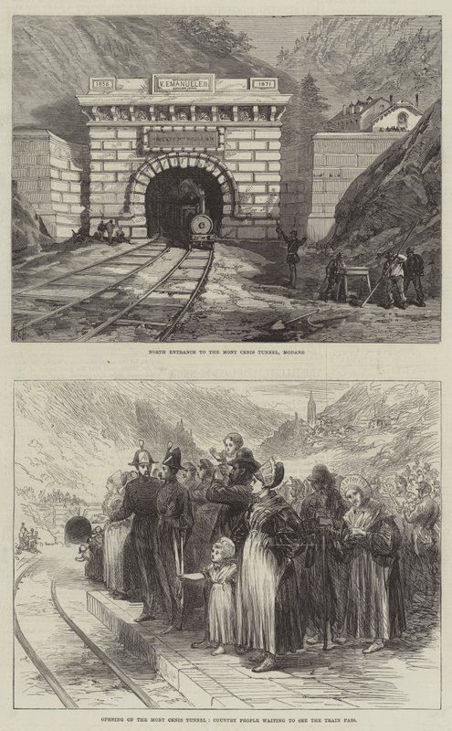 Le tunnel du Mont-Cenis (gravure) - English School