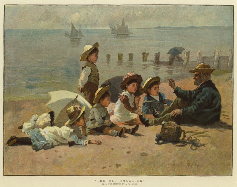 Le vieux contrebandier (lithographie en couleur) - English School
