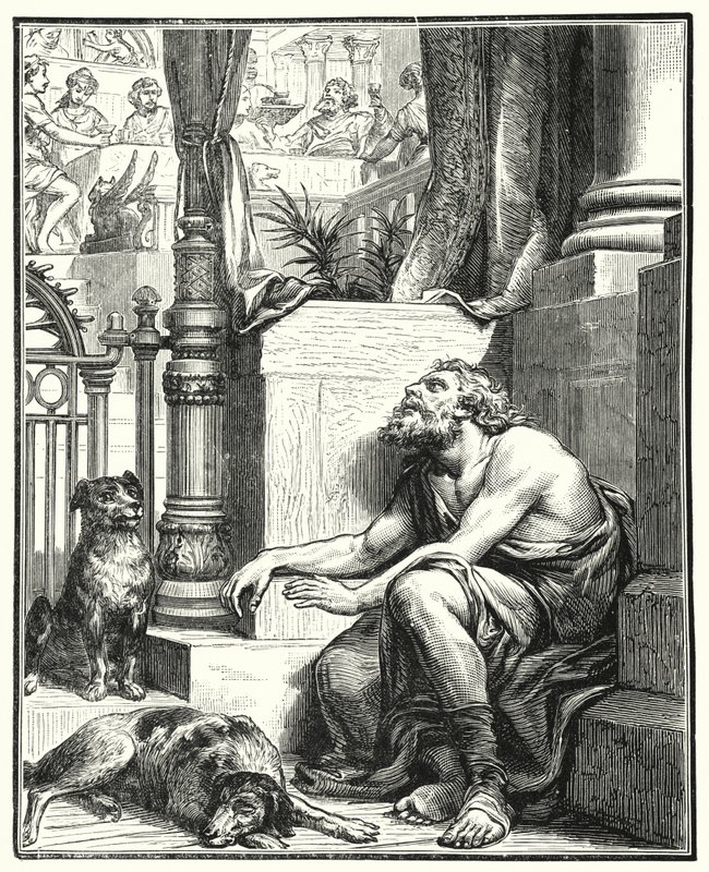 Le riche et Lazare (gravure) - English School
