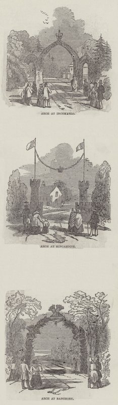 Le progrès royal à Balmoral (gravure) - English School