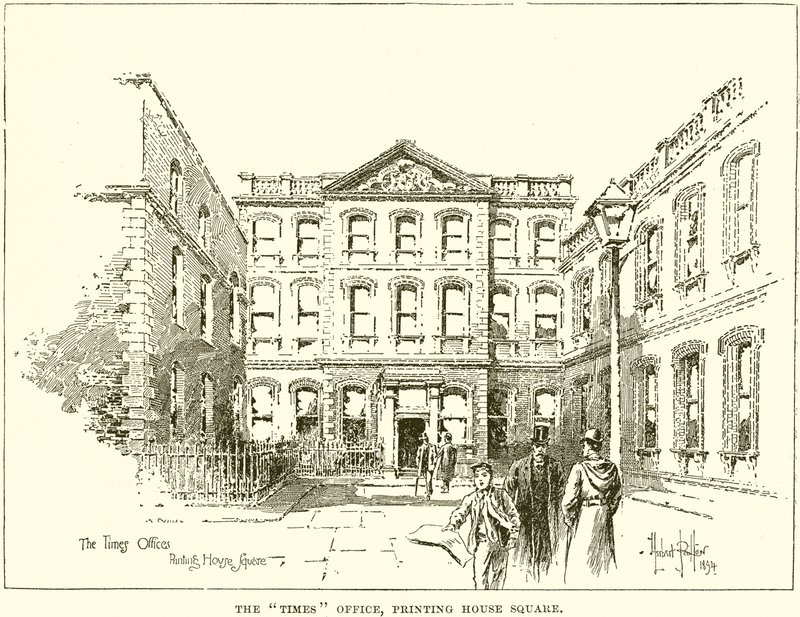 Le bureau du Times, Printing House Square - English School