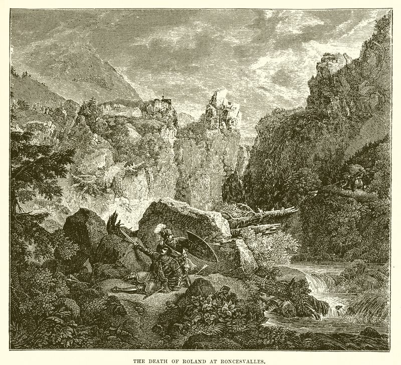 La mort de Roland à Roncevaux - English School