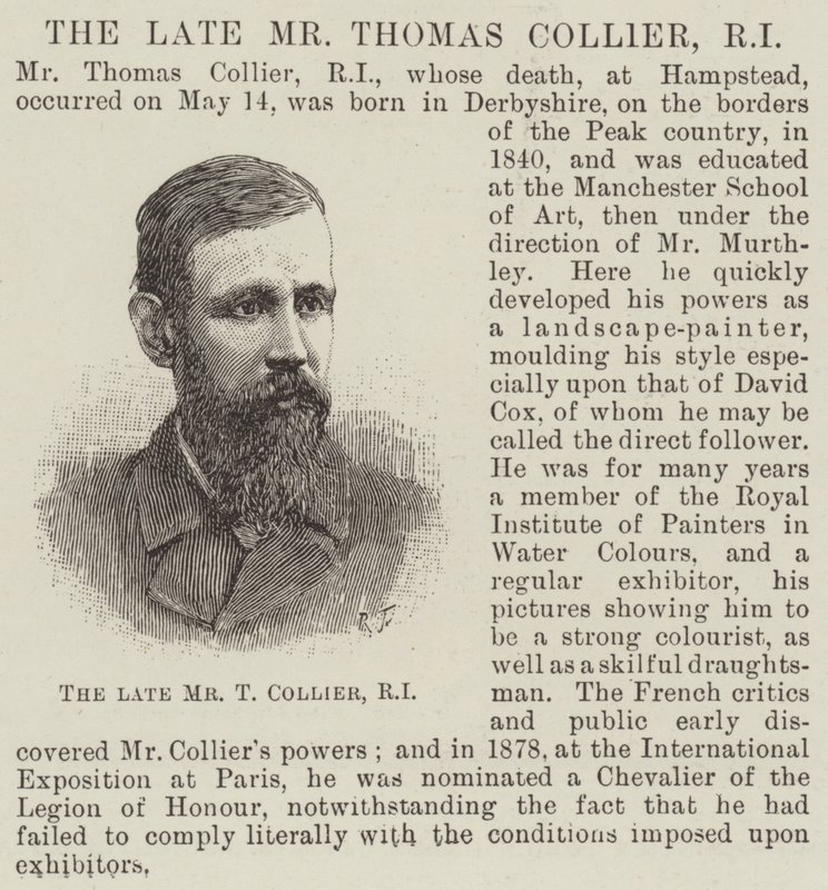 Feu M. Thomas Collier, RI (gravure) - English School