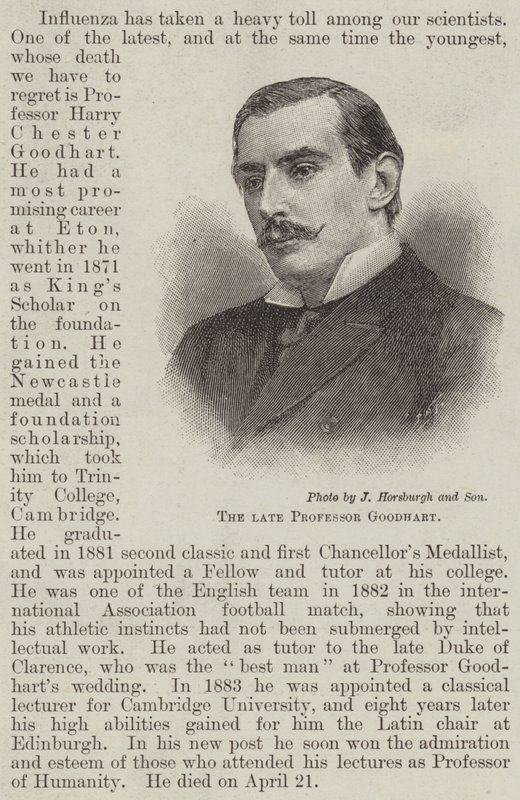 Feu Professeur Goodhart (gravure) - English School