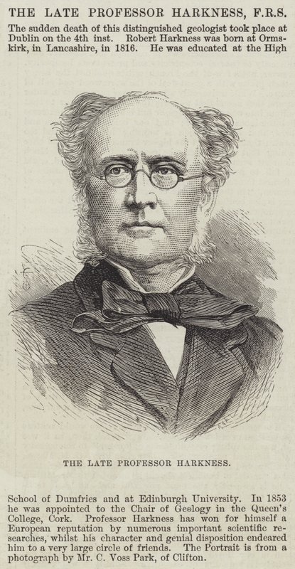 Feu le professeur Harkness (gravure) - English School