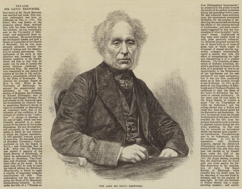 Feu Sir David Brewster (gravure) - English School