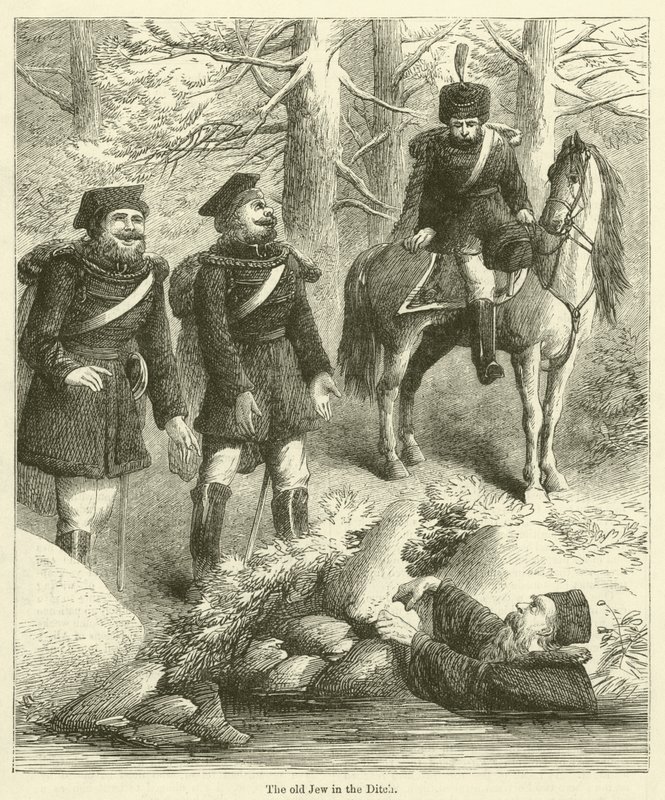 Le vieux Juif dans le fossé (gravure) - English School