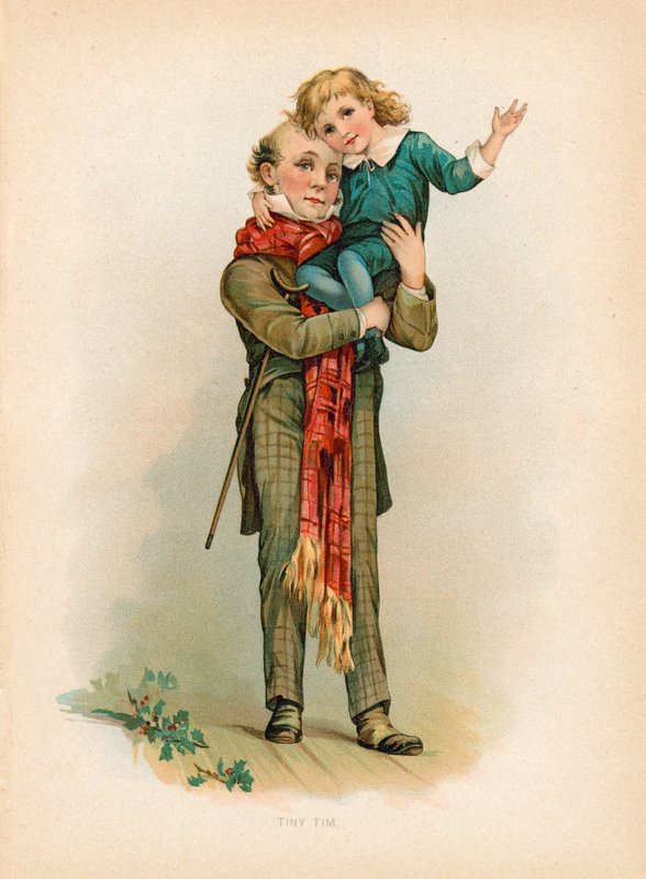 Tiny Tim (chromolithographie) - English School