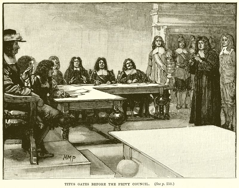 Titus Oates devant le Conseil privé - English School