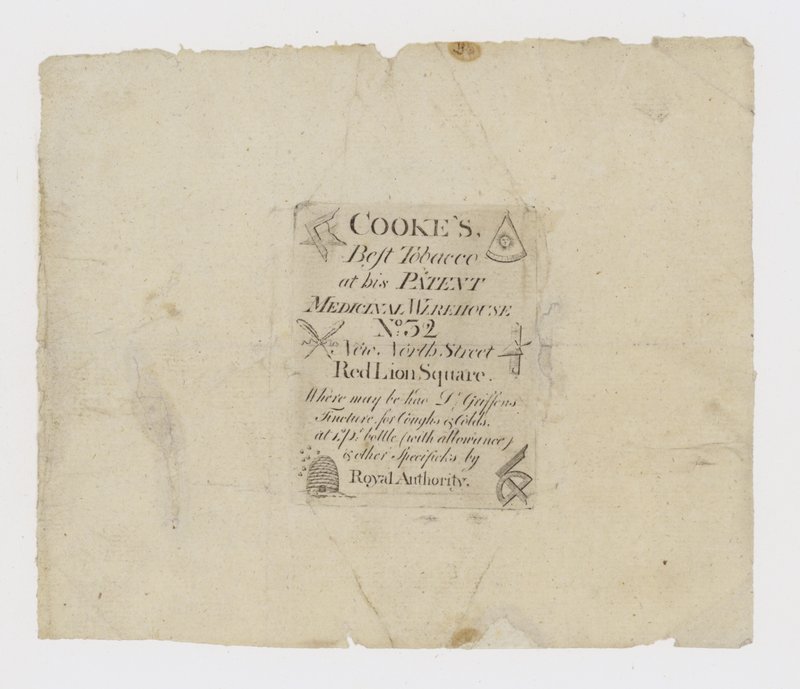 Buraliste et fabricant de tabac à priser, Cookes - English School