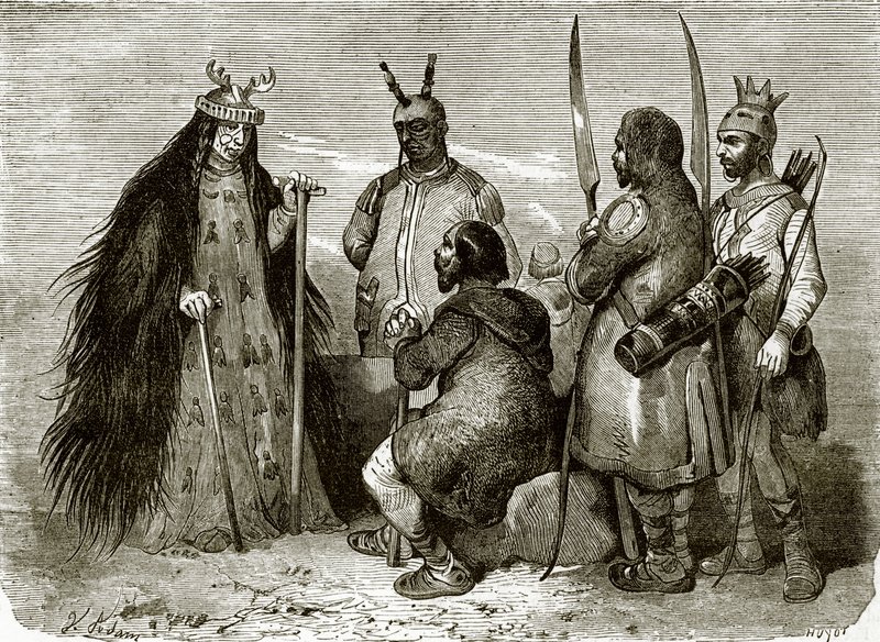 Sorcier tunguse et indigènes - English School