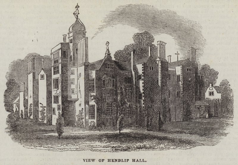 Vue de Hendlip Hall (gravure) - English School