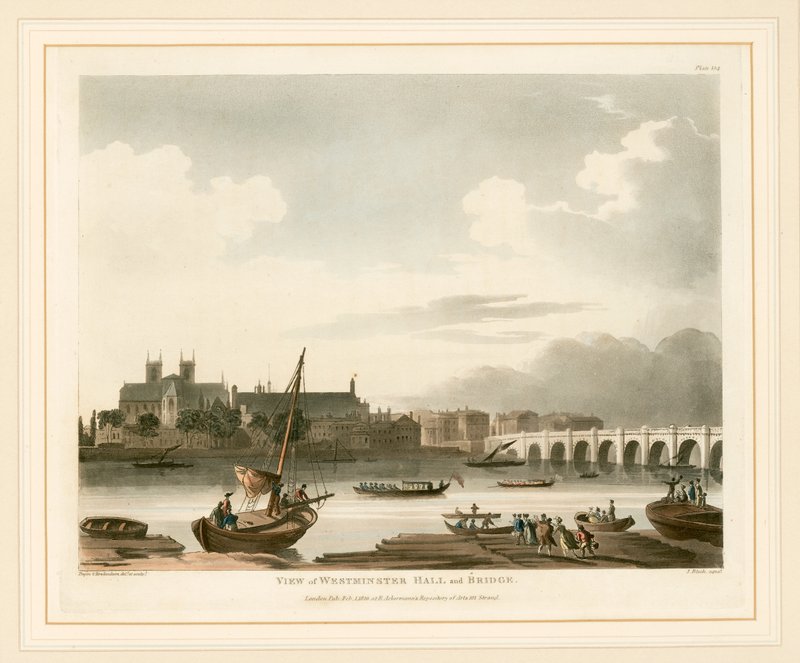 Vue de Westminster Hall et du pont - English School