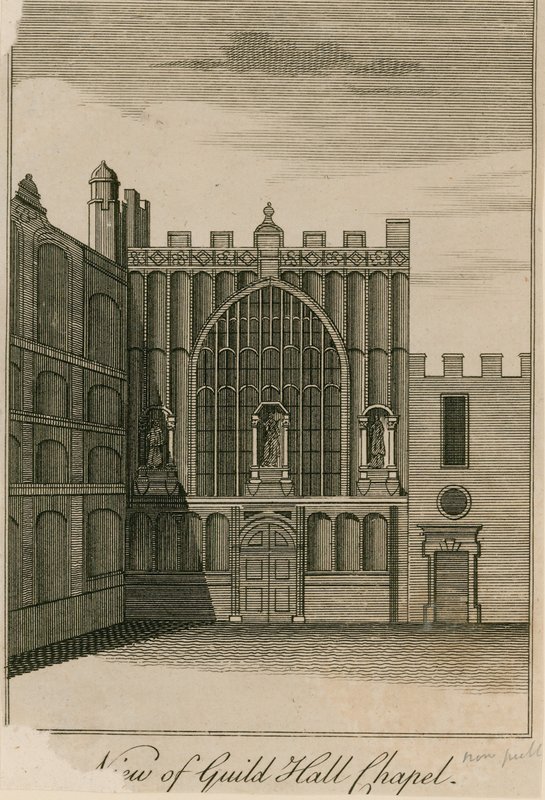 Vue de la chapelle du Guildhall, Londres - English School