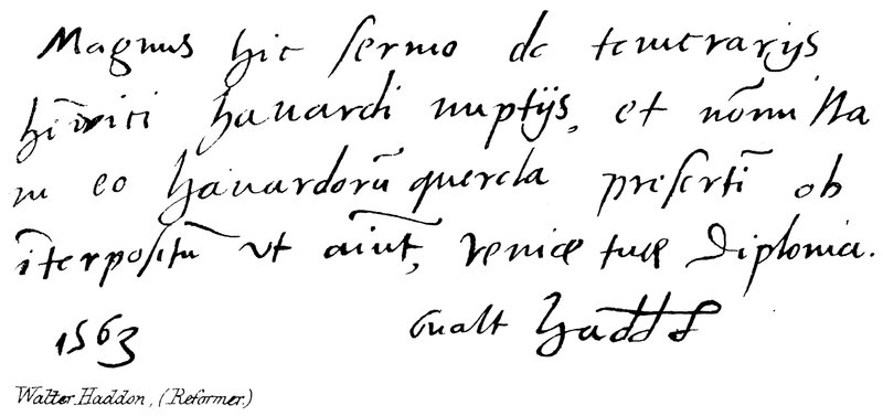 Walter Haddon, réformateur - English School