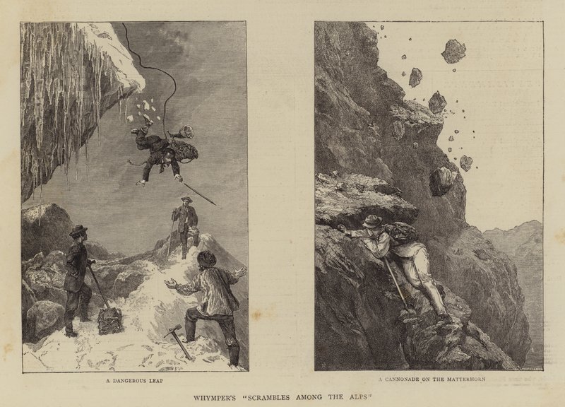 "Scrambles Among the Alps" de Whymper (gravure) - English School