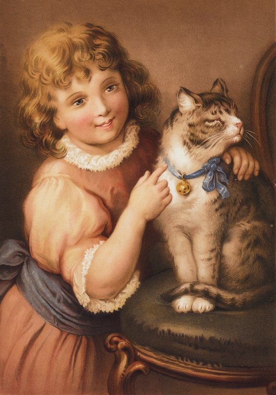 Jeune fille avec un chat - English School