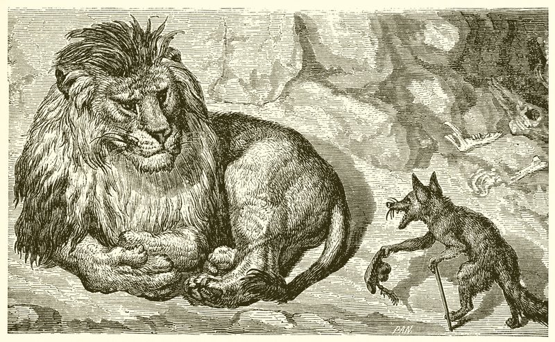 Le renard et le lion - Ernest Henry Griset