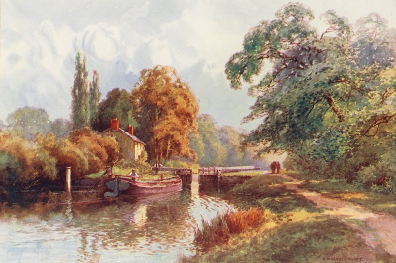 Rivière Thames : Écluse de Sonning - Ernest William Haslehust