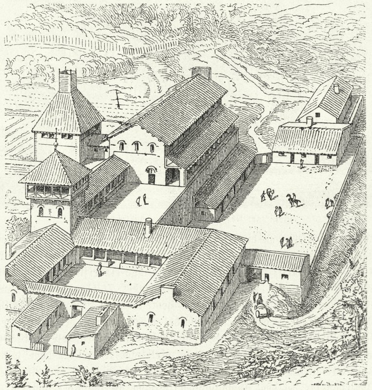Palais royal mérovingien - Eugene Emmanuel after Viollet le Duc