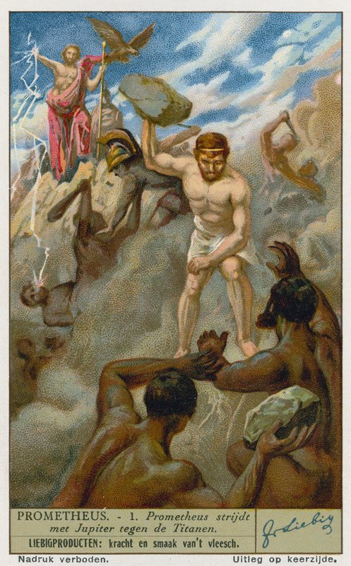 Prométhée et Zeus (Jupiter) combattant les Titans - European School