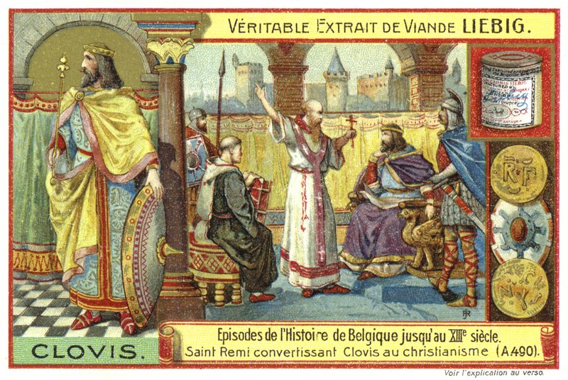 Saint Remi convertissant Clovis Ier, roi des Francs, au christianisme, 490 - European School