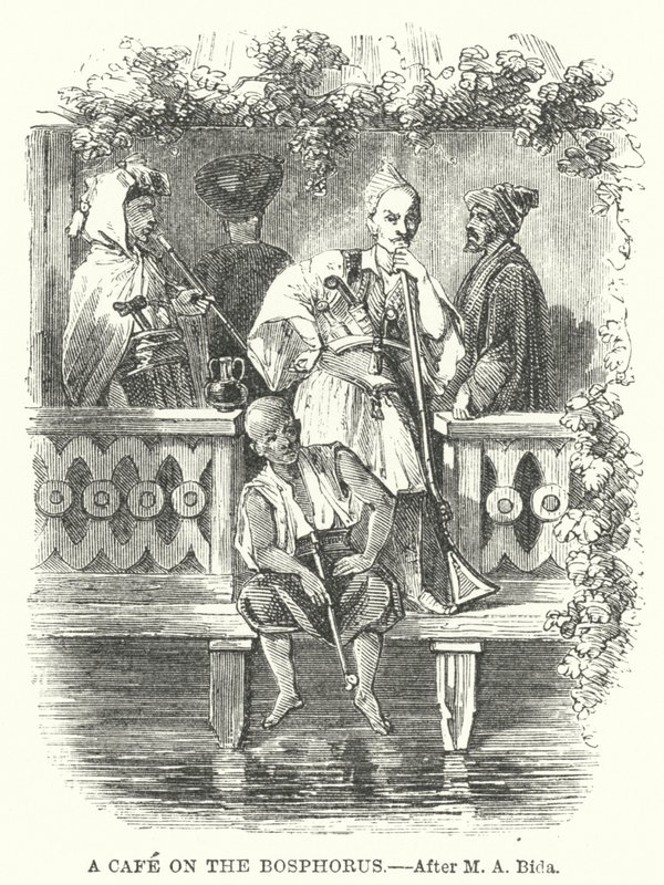 Un café sur le Bosphore (gravure) - European School