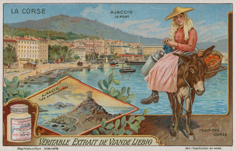 Ajaccio, archipel des Îles Sanguinaires et une marchande de fruits - European School