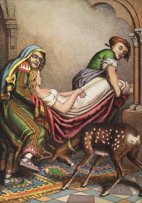 Frère et sœur (lithographie en couleur) - European School