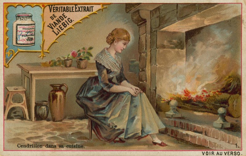 Cendrillon près du feu de cuisine - European School