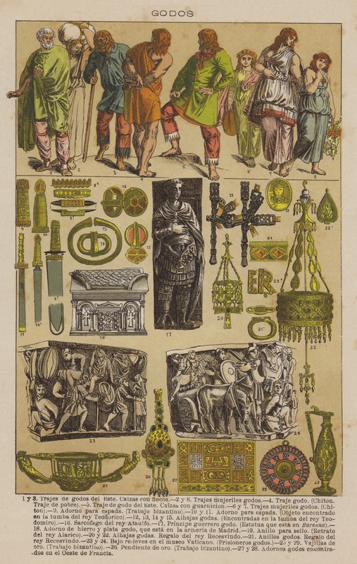 Godos (lithographie en couleur) - European School