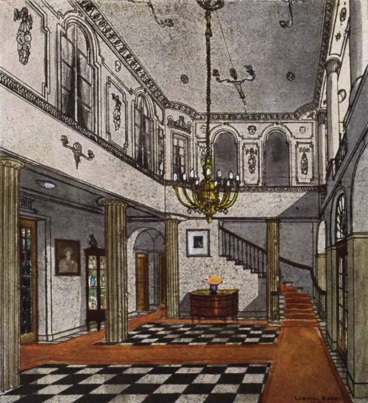 Hall (lithographie en couleur) - European School