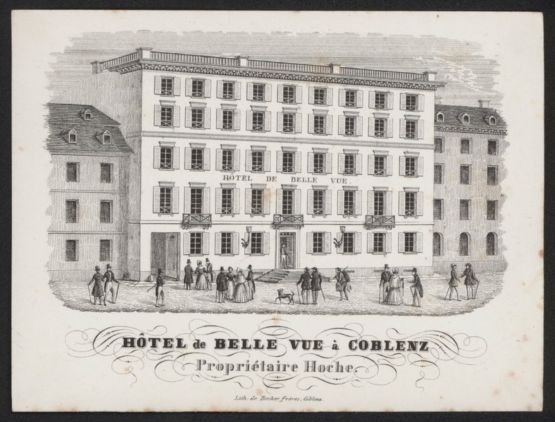 Hôtel de Belle Vue, Coblence (gravure) - European School