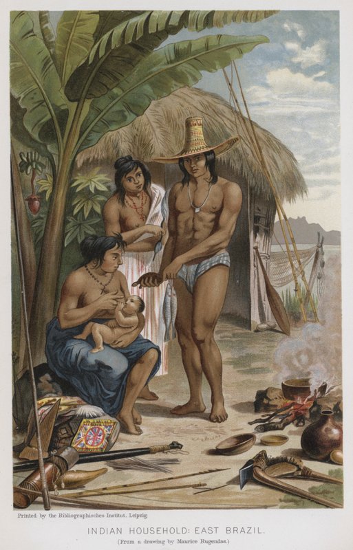 Ménage indien, Est du Brésil (chromolithographie) - European School