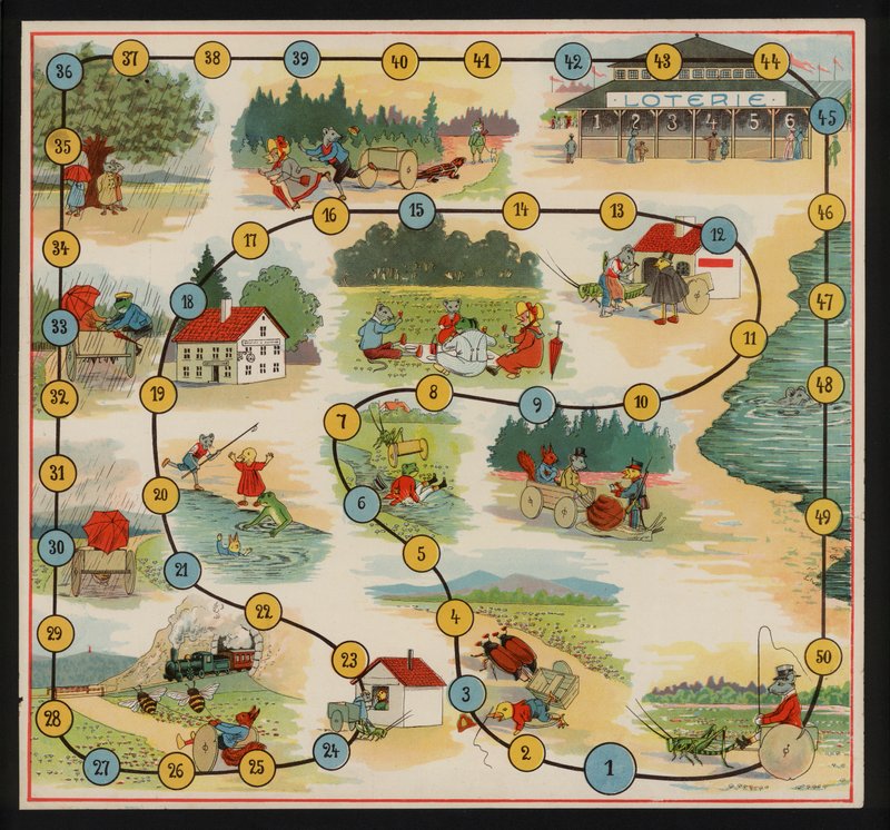 Le Voyage Amusant (lithographie en couleur) - European School