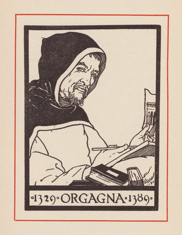 Orcagna, artiste et architecte italien du Moyen Âge (lithographie) - European School