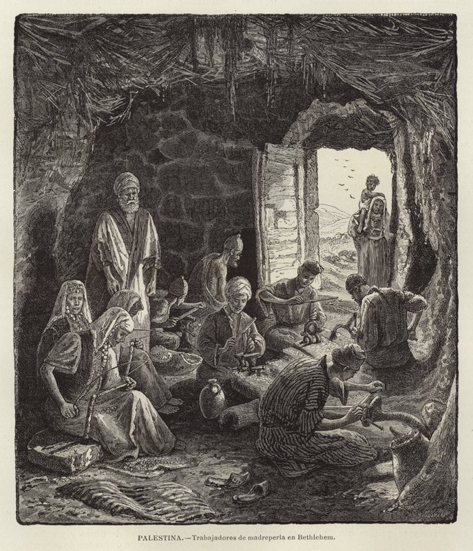 Palestine, Ouvriers de nacre à Bethléem - European School