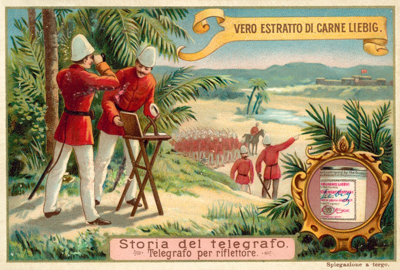 Signalisation par héliographe (chromolithographie) - European School