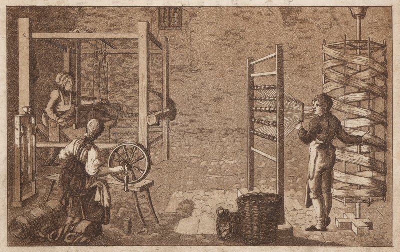 Filage et tissage (lithographie) - European School