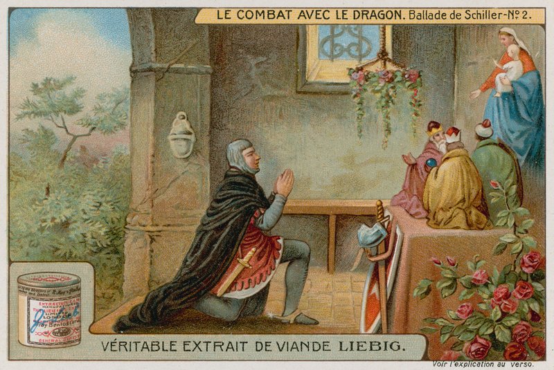Le chevalier prie dans une chapelle - European School