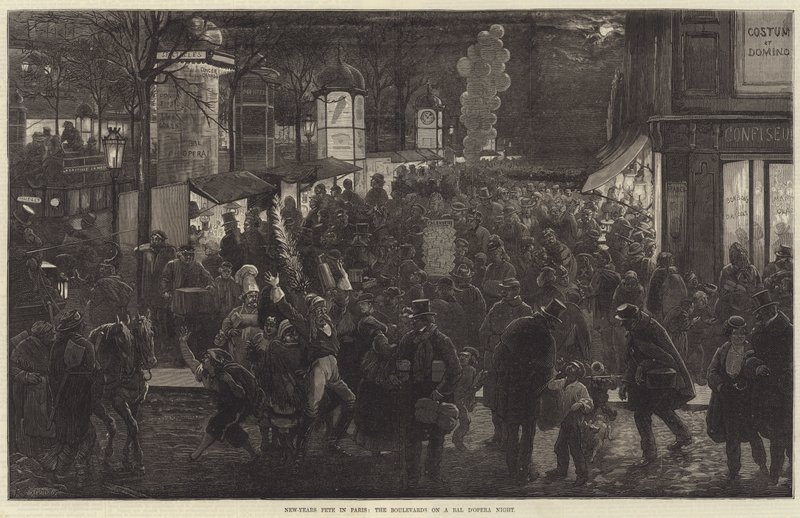 Fête du Nouvel An à Paris, les boulevards lors d
