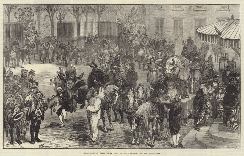 Mardi Gras à Paris comme autrefois, Procession du Bœuf Gras - Felix Regamey