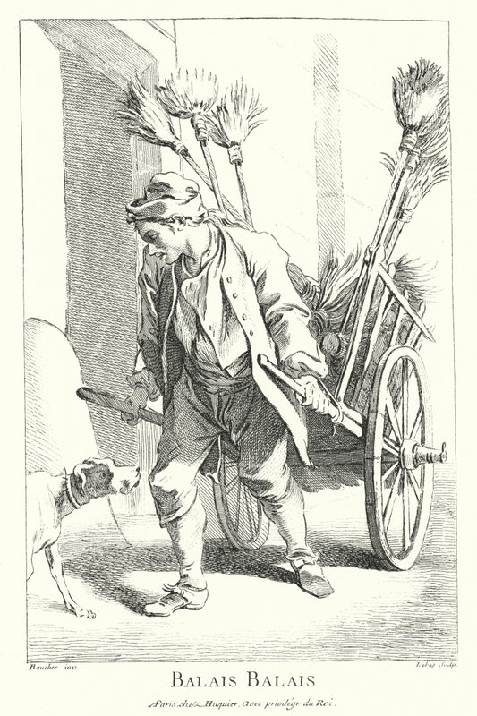 Vendeur de balais (gravure) - Francois (after) Boucher