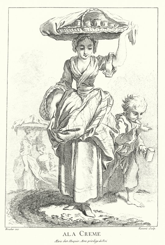 Vendeur de crème (gravure) - Francois (after) Boucher