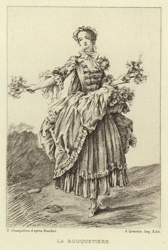 La Bouquetiere (gravure) - Francois (after) Boucher