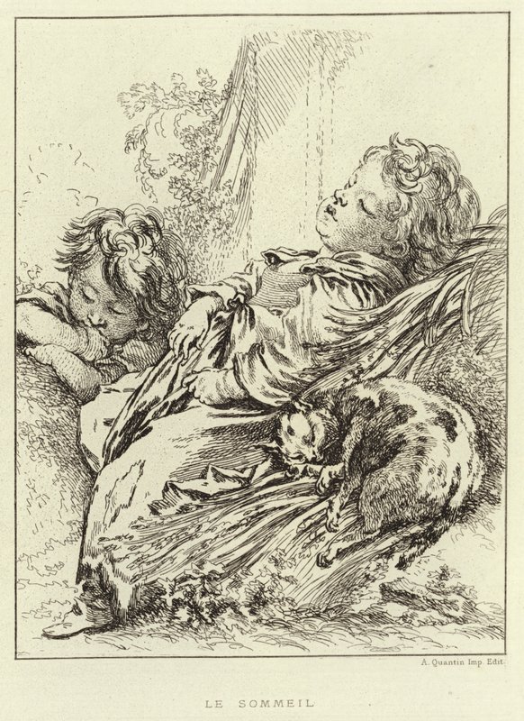 Le Sommeil (gravure) - Francois (after) Boucher